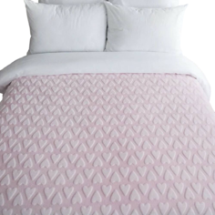Плед детский Baby Nice Сердечки, для девочек, 150х200см, плюшевый, на 1,5 кровать, розовый