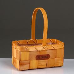 Корзина плетеная, секвойя, 23,5х13,5х11/28 см, натуральный No Brand