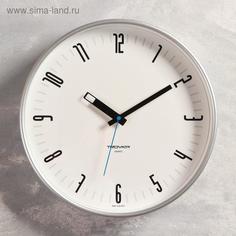 Часы настенные, : Классика, 30 х 30 см, серебристый обод Troika