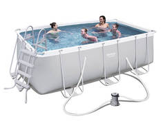 Каркасный бассейн Power Steel 412х201х122см, 8124л, фил.-насос 2006л/ч, лестница, попл.-до Bestway