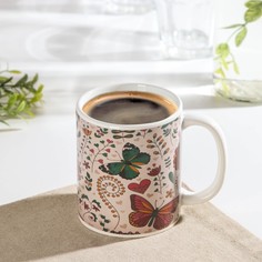 Доляна Кружка-хамелеон «Бабочки», 350 мл