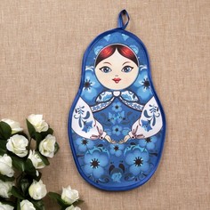 Прихватка «Матрёшка», гжель, сувенирная, 29х20 см No Brand