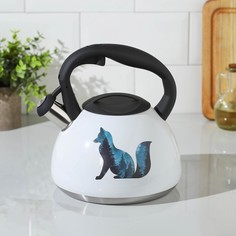 Чайник со свистком "Лиса", 3 л, с индикатором нагрева Доляна