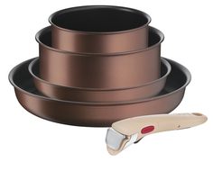 Набор посуды со съемной ручкой Tefal Ingenio Eco Respect L7609153 5 предметов коричневый