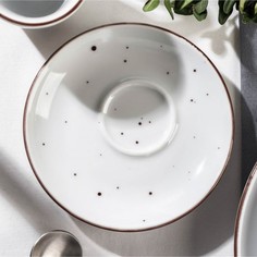 Porvasal Блюдце кофейное DOTS white, d=11,5 см