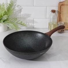 Сковорода WOK Granit ultra blue, d=30 см, h=10 см, пластиковая ручка, антипригарное покрыт Kukmara