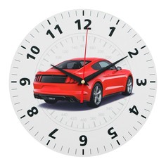 Часы настенные Красный автомобиль плавный ход d=24 см No Brand