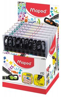 Набор ручек капилляр. Maped GRAPH PEP`S MANIA (749450) d=0.4мм в компл.:трафарет 10цв.