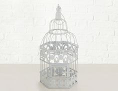 Декоративная клетка для птиц ДЭЙЗИ малая, металлическая, белая, 39х18 см, Boltze