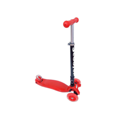 Самокат Scooter BKS-120 трехколесный с подсветкой, складной красный