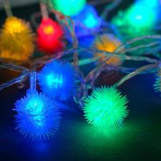Световая гирлянда новогодняя Luazon Lighting ежики цветные 3590691 5 м разноцветный