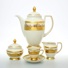 Кофейный сервиз Falkenporzellan Cream Gold 6 персон 17 предметов