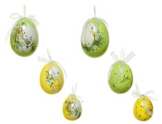 Декоративные пасхальные яйца КРОЛИКИ НА ЛУГУ, фомиаран, 4-6 см (12 шт.) Intex