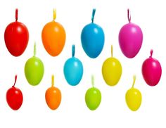 Декоративные пасхальные яйца ПРАЗДНИЧНЫЕ КРАСКИ, маленькие, пластиковые, 4-6 см (12 шт.) Intex