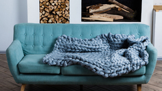 Плед крупной вязки из шерсти мериноса 70*110 см Woolmerino.Ru