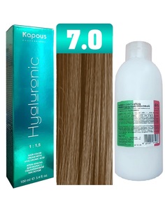 Крем-краска для волос Kapous Hyaluronic тон 7.0 100мл + 6% оксигент 150мл