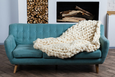 Плед крупной вязки из шерсти мериноса 70*110 см Woolmerino.Ru