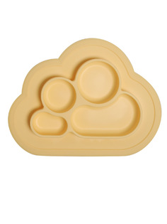 Детская силиконовая тарелка с секциями на присоске, желтый Baby Nice