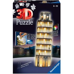 Ravensburger. Пазл карт. 3D 216 "Ночная Пизанская башня" арт.12515 (синяя коробка)