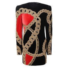 Платье из вискозы и шелка Balmain
