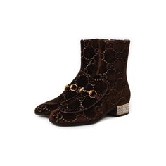 Текстильные ботильоны Gucci