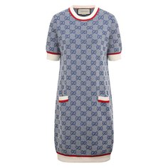 Платье из шерсти и хлопка Gucci