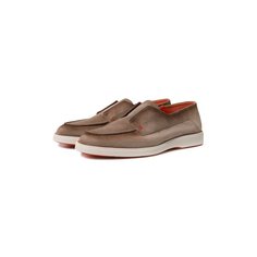 Замшевые лоферы Santoni