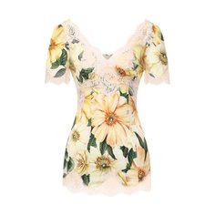Топ из шелка и хлопка Dolce & Gabbana