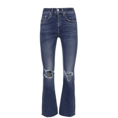 Укороченные расклешенные джинсы с потертостями Rag&Bone