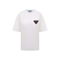 Хлопковая футболка Prada