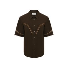 Блузка из смеси хлопка и льна Saint Laurent