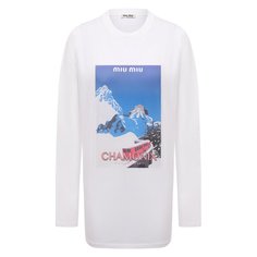 Хлопковый лонгслив Miu Miu