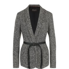 Жакет из смеси кашемира и шерсти с кожаным поясом Loro Piana