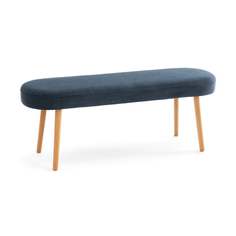 Скамья с рифленым велюром lenou (laredoute) синий 120x45x34 см.