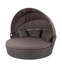 стильяно плетеная кровать круглая, цвет графит (outdoor) серый