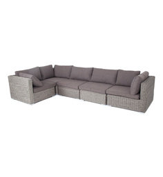 лунго трансформирующийся диван из искусственного ротанга (гиацинт), цвет графит (outdoor) серый