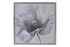 89vor-aquarelle39 холст голубой мак 80*80 см,багет кэнвес, серебро (garda decor) серый