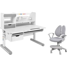 FunDesk Комплект парта Pensare grey + кресло Fresco grey