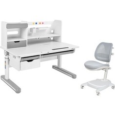 FunDesk Комплект парта Pensare grey + кресло Agosto grey