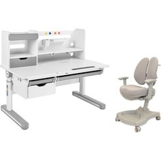 FunDesk Комплект парта Pensare grey + кресло Vetro grey