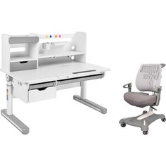 FunDesk Комплект парта Pensare grey + кресло Contento grey