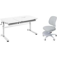 FunDesk Комплект парта Iris grey + кресло Marte grey