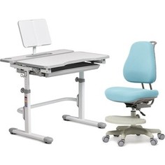 FunDesk Комплект парта Freesia grey + кресло Paeonia blue