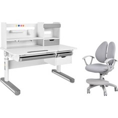 FunDesk Комплект парта Sentire grey + кресло Fresco grey