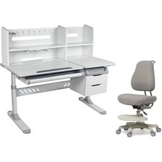 FunDesk Комплект парта Ortensia II grey и кресло Paeonia grey