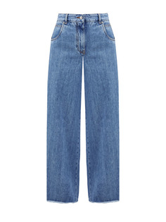 Высокие джинсы-палаццо с эффектом необработанного края Etro
