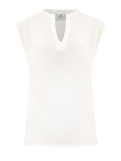 Блуза из струящегося шелка с V-образным вырезом Etro