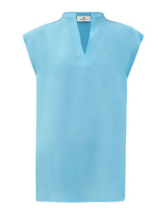 Шелковая блуза удлиненного кроя с V-образным вырезом Etro