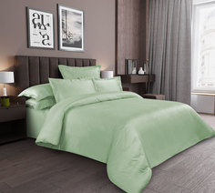 Однотонное постельное белье Малахит, сатин, Евро стандарт, 4 наволочки 70х70 и 50х70 Текс Дизайн
