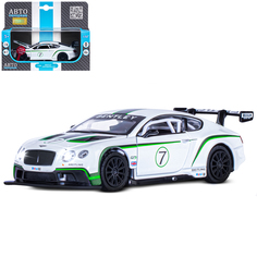 Машинка инерционная Автопанорама М1:32, Bentley Continental GT3 белый, JB1251315